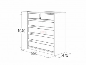 Комод 6 фант ясень анкор в Усть-Катаве - ust-katav.magazinmebel.ru | фото - изображение 2