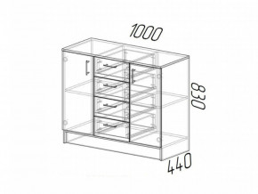 Комод К1000-2Д ЛДСП ясень шимо в Усть-Катаве - ust-katav.magazinmebel.ru | фото - изображение 2