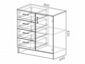 Комод К800-1Д ЛДСП ясень шимо в Усть-Катаве - ust-katav.magazinmebel.ru | фото - изображение 2