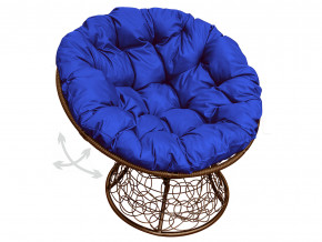 Кресло Папасан пружинка с ротангом синяя подушка в Усть-Катаве - ust-katav.magazinmebel.ru | фото