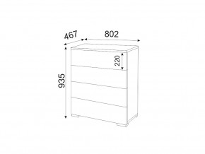 М05 (ручка брусок) Комод (4 ящика) в Усть-Катаве - ust-katav.magazinmebel.ru | фото