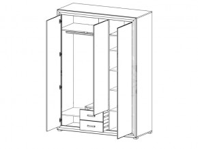 Шкаф B136-SZF3D2S Мальта сибирская лиственница в Усть-Катаве - ust-katav.magazinmebel.ru | фото - изображение 2