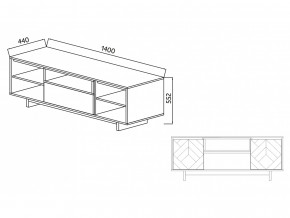 Тумба для ТВА Moderno-1400 Ф2 в Усть-Катаве - ust-katav.magazinmebel.ru | фото - изображение 4